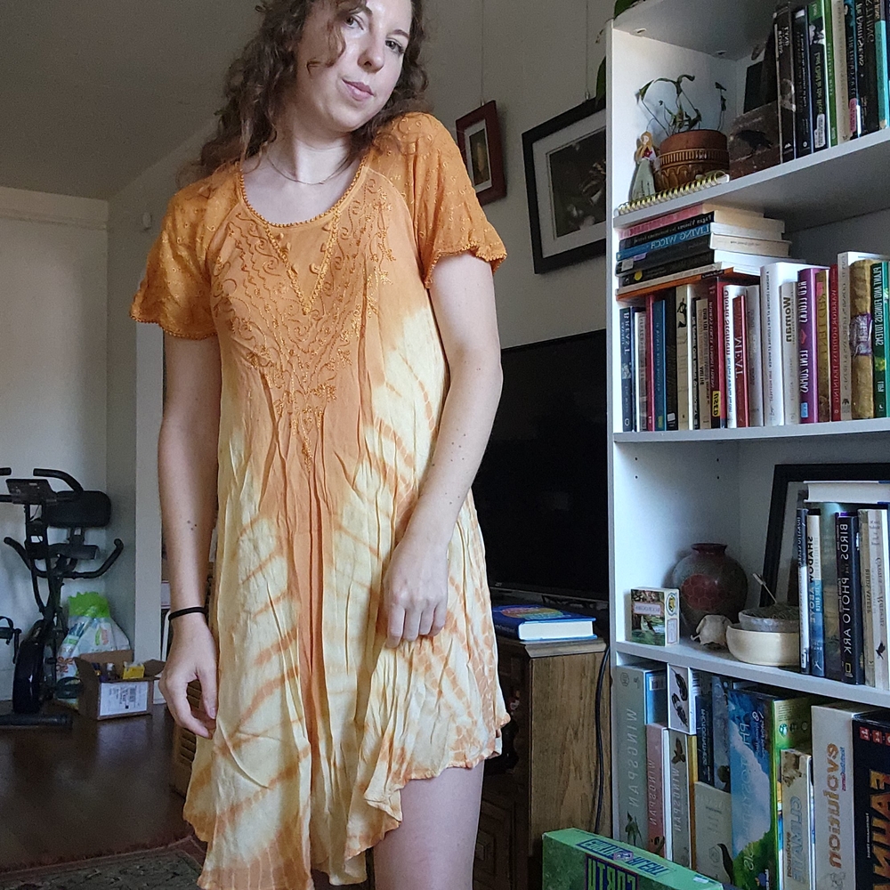 Orange and Yellow Tie-Dye Dress